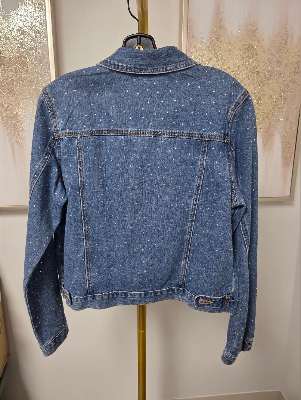 Flying Angel Rhinestone Jean Jacket - Picture 3 of 4